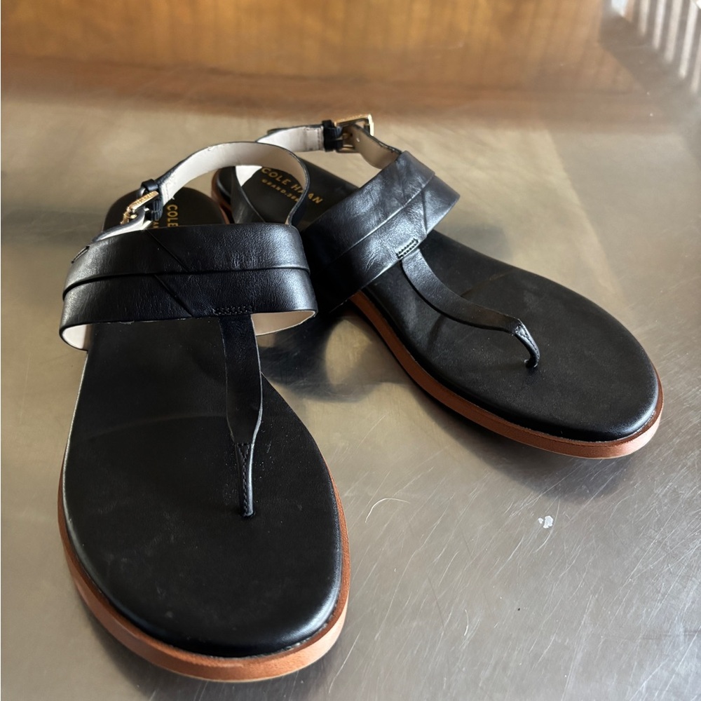 Cole Haan Black Leather Sandals